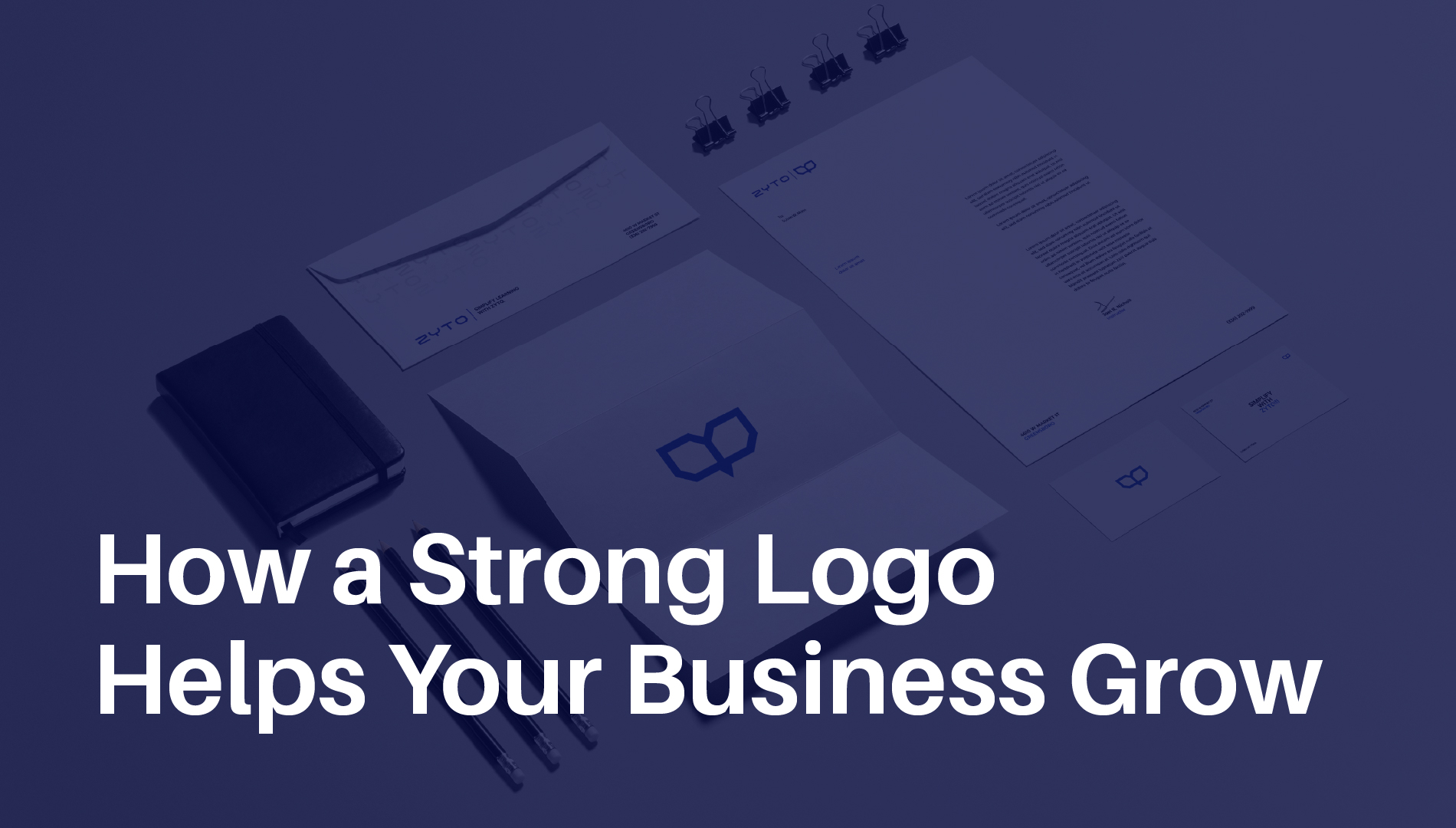 Professional branding mockup showing logo usage